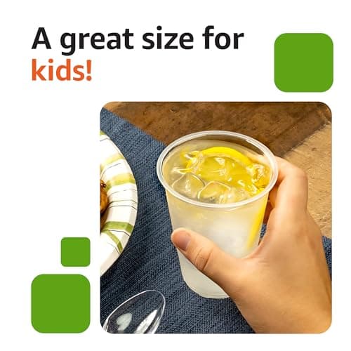 Amazon Basics Small Disposable Clear Plastic Cups, 9oz, 100 Count — view 6
