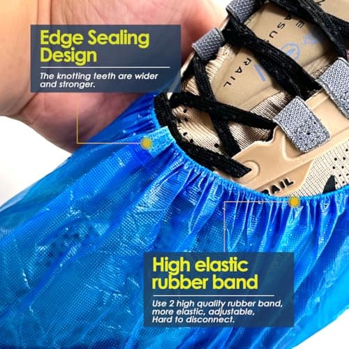 Shoe Covers Disposable - 200 Pack (100 pairs) Premium Shoe & Boot Covers Non-slip Shoe Booties for Guest Repairman, Fits Up to US Men's 11 & US Women's 13 — view 2