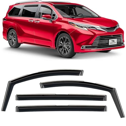 Voron Glass in-Channel Extra Durable Rain Guards for Toyota Sienna 2021-2026, Window Deflectors, Vent Window Visors, 4 Pieces - 200423