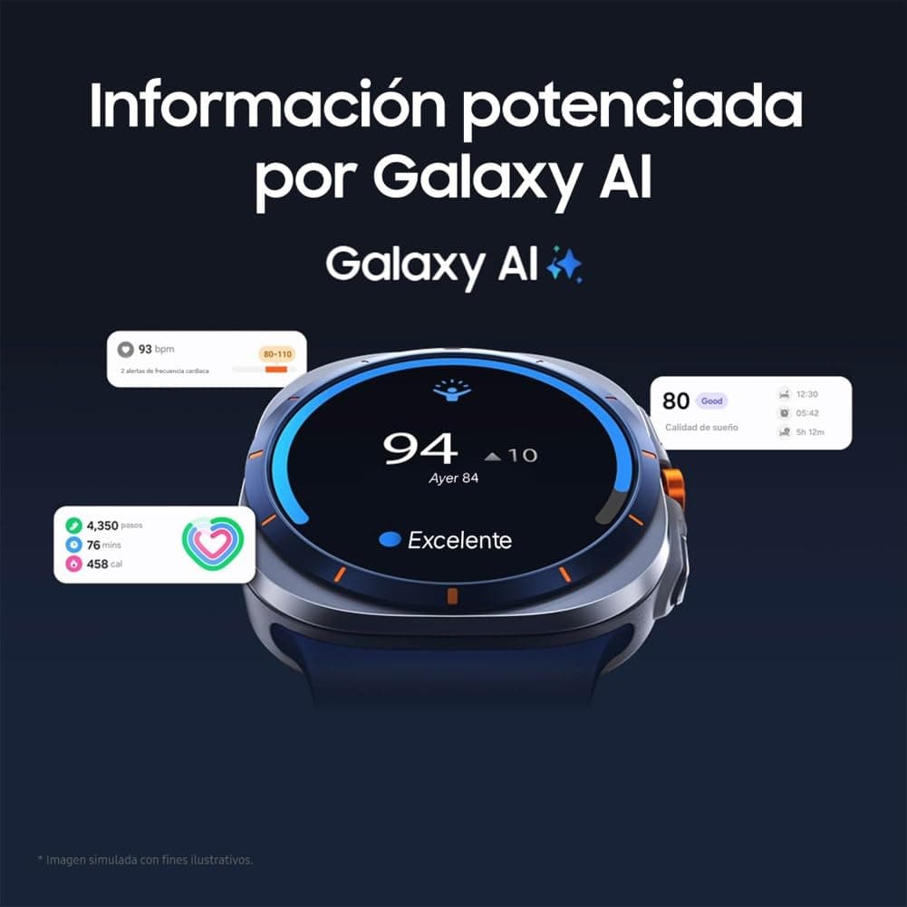 Samsung Galaxy Watch Ultra 2025 47mm - Smartwatch LTE con IA, Titanio, Botón Personalizable, Control de Salud, Garantía del Fabricante 3 Años + 1 año Extra, Gris Titanio (Versión española) — view 4