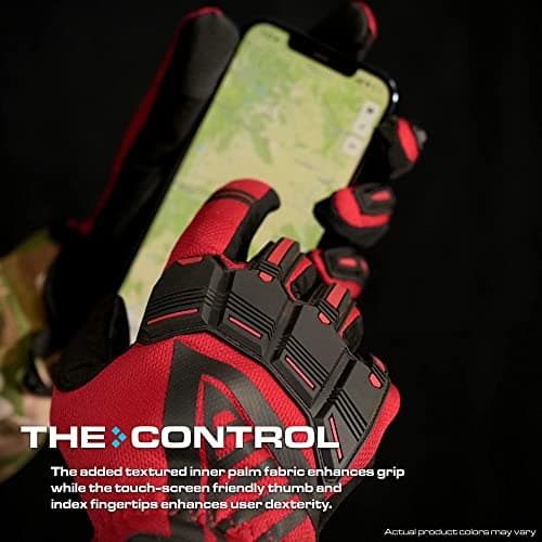 Glove Station - Impulse Guard Tactical Gloves for Men - Touch Screen Gloves Working Gloves Ideal for Sports & Outdoors, Motorcycle and Hunting - Red, Small — view 4