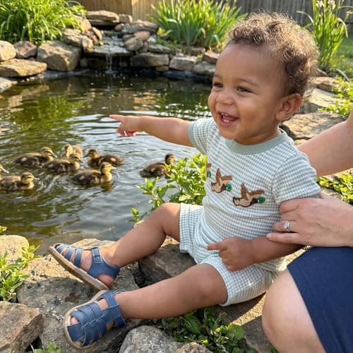 Baby Boy Girl Hunting Outfit Western Romper Camo Duck Jumpsuit Short Sleeve Bodysuit Animal Playsuit Summer Clothes (01 Green Duck, 0-3 Months) — view 2