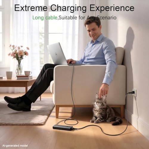 130W USB C Laptop Charger Compatible with Dell Precision 5530 5550 5560 5570 5750 5760 5770,Latitude 5401 5411 5501 5511 5520,XPS 15 17 9575 9500 9700 Power Supply Cord (DA130PM170 HA130PM170 0K00F5) — view 6
