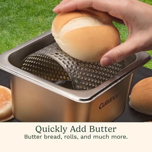 Cuisinart Stainless Steel Butter Wheel, Raised Bottom Butter Roller for Griddle for Golden Crust and Even Spread, Kitchen Grill Accessory for Burgers, Bread, BBQ, Cookouts, Tailgates — view 3