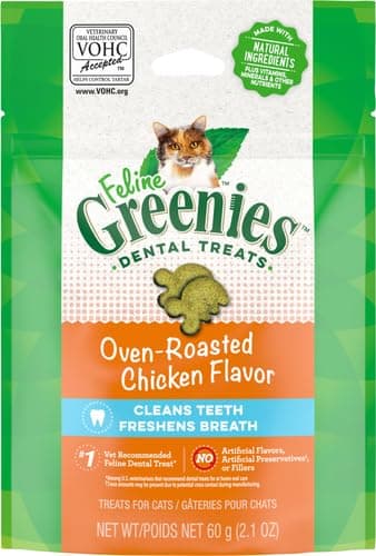 Greenies Cat Treats, Feline Veterinarian-Recommended Adult Natural Dental Cat Treats, Oven Roasted Chicken Flavor, 2.1 oz. Pouch — view 4
