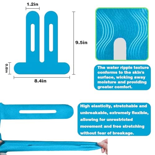 24PCS Precut Kinesiology Tape for Knees - Waterproof Knee Support Tape,Cotton Elastic Athletic KT Tape,Pain Relief Muscle Joint Support,6 Colors Easy Apply Precut Strips,4 Per Color — view 5