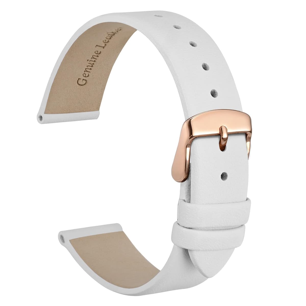 WOCCI Elegantes Correas de Reloj, Correa de Repuesto de Cuero Genuino, Hebilla de Acero Inoxidable, 8mm 10mm 12mm 13mm 14mm 16mm 18mm 20mm 22mm — view 42