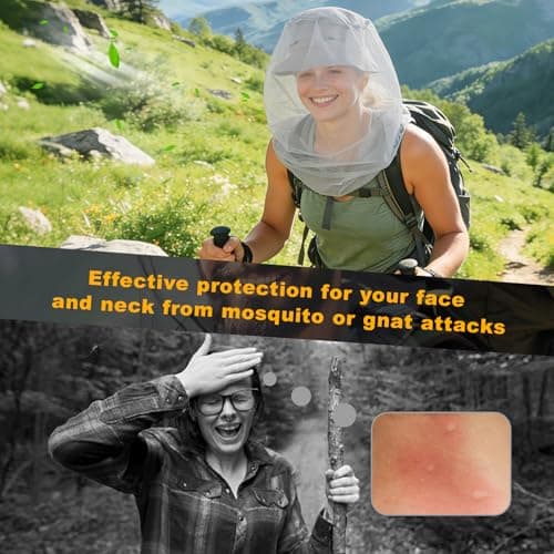 TUPI 2 Pack Mosquito Head Net Mesh, Fits All Hats for Men & Women,Grey — view 2