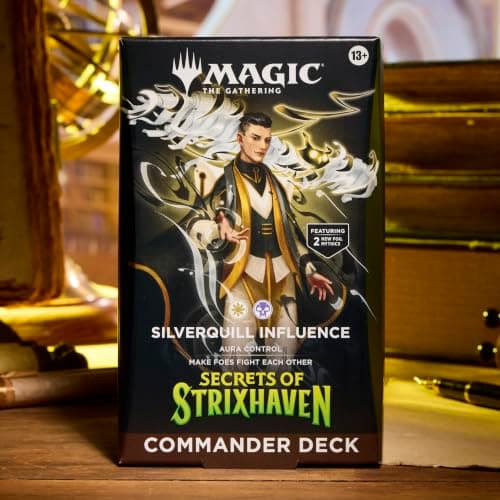 Magic: The Gathering Secrets of Strixhaven Commander Deck - Silverquill Influence (100-Card Deck, Deck Box + Accessories)