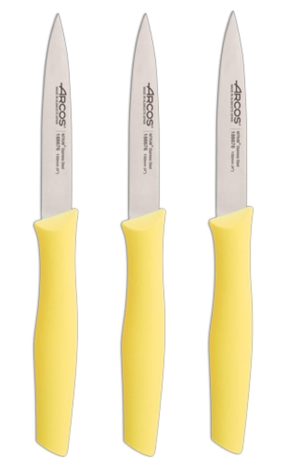ARCOS Juego de 6 Cuchillos Mondadores con Hoja de 100mm en Acero Inoxidable y Mango de Polipropileno. Set de Cuchillos de cocina para Pelar Apto para Lavavajillas. Serie Nova. Color Negro — view 10
