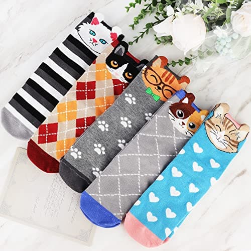 Jeasona Women's Cute Socks Gifts for Cat Lovers Mom Women Teenage Girls — view 3