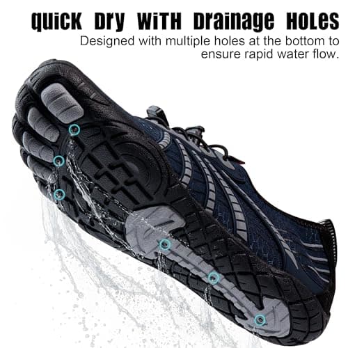 Hiwegers Water Shoes for Women and Men, Swimming Shoes Quick-Dry for Beach Swimming Surf Yoga Hiking Outdoor Sports Blue-White — view 4