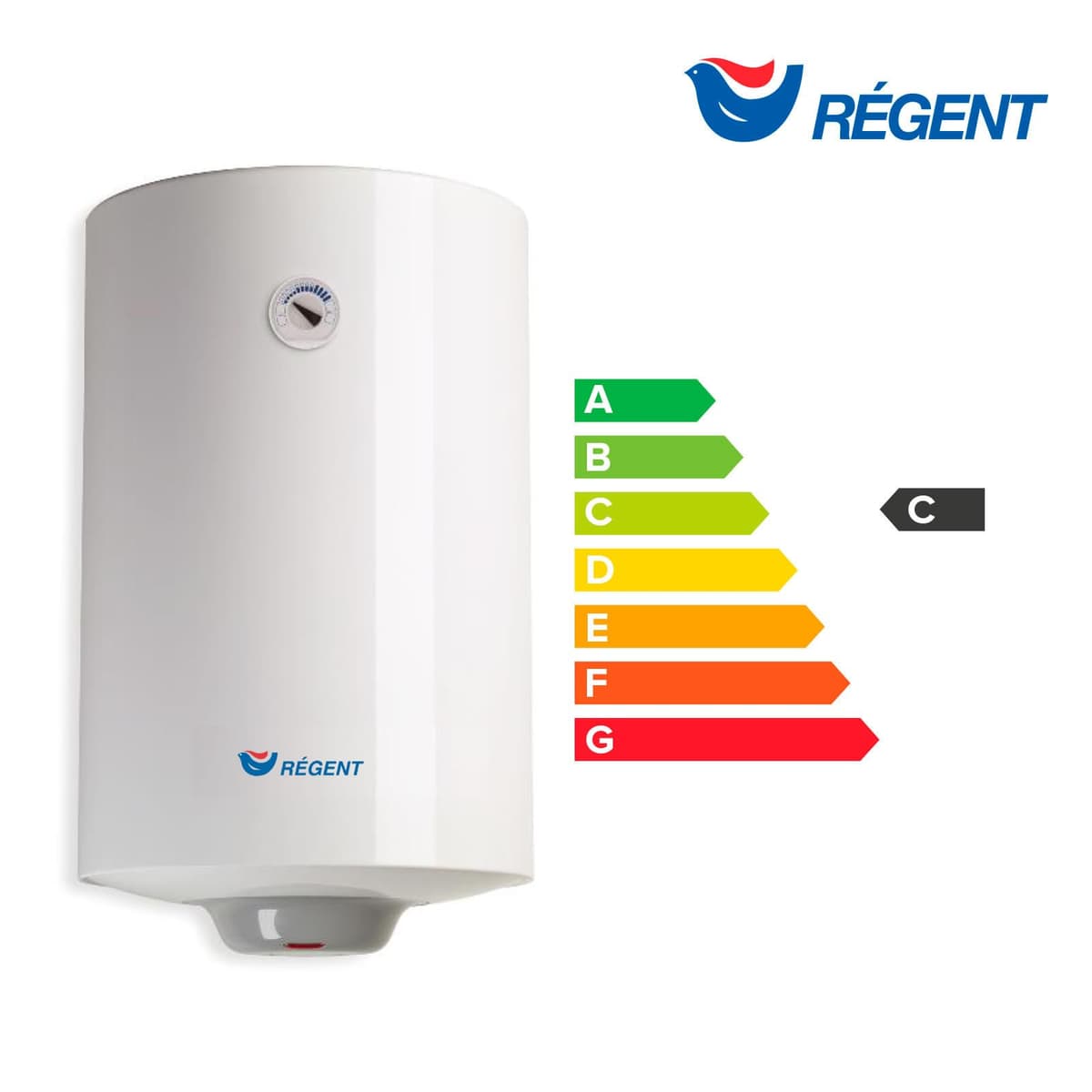 Regent - Termo Eléctrico 80 Litros, Calentador de Agua Eléctrico Vertical Seguro Duradero con Luz Piloto, 48x45x77.8 cm - Calentadores Fabricados para Instalación en España - Eficiencia C Rango (A+/F) — view 3