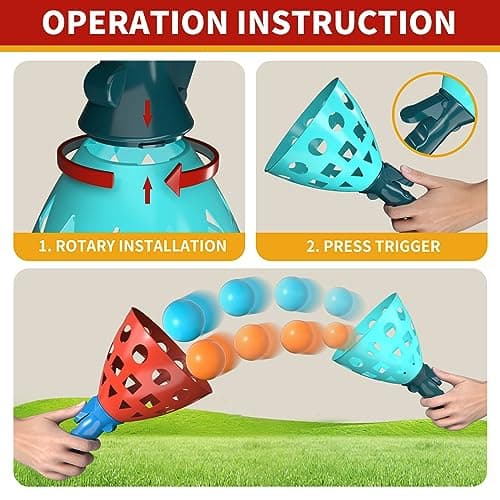 Click and Catch Ball Game Pop & Catch with 20 Balls, Pop Pass Catch Ball Game Outdoor Party Toys Gifts for 3 4 5 6 7 8+ Year Old Boys Kids — view 4