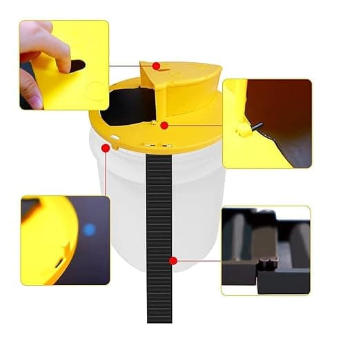 Automatic Reset Traps Mouse Trap Bucket Flip Lid Compatible with 5 Gallon Buckets Lids Mouse Rat Trap Mouse Traps Indoor Outdoor Reusable Mouse Traps Bucket Lid Humane Mouse Trap (2PCS) — view 2