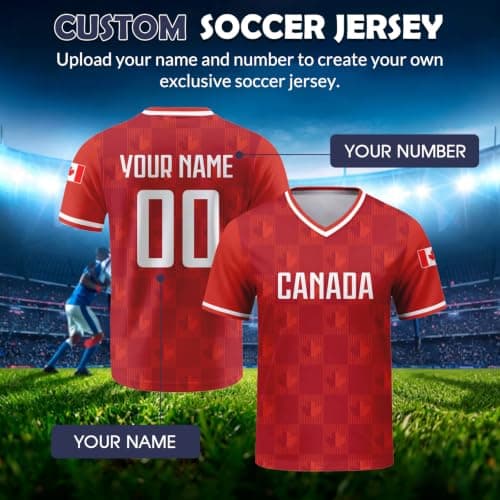 Kcyhaain Custom Soccer Jersey, Personalized 2026 Soccer Jersey with Your Name and Number Men Women Kids (Ca-na-da) — view 2