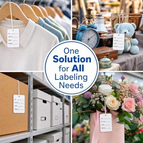 Nicunom 2000 PCS Price Tags,1.94" X 1.38" Price Display Tag Clothes Size Tag Store White Paper Tags for Jewelry, Clothing, Retail, Labeling — view 5