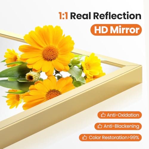 Sweetcrispy 22"x 30" Arched Gold Bathroom Mirrors for Wall — view 2