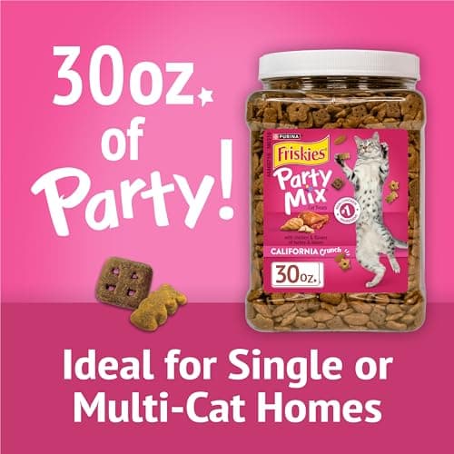 Purina Friskies Party Mix California Crunch with Chicken and Flavors of Turkey and Bacon Cat Treats - 30 oz Canister — view 2