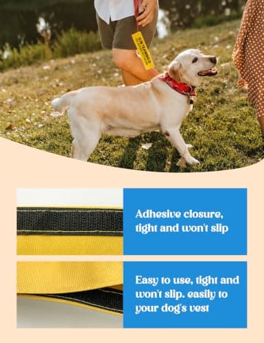 in Training Dog Leash Sleeve - Funny Yellow Alert Wrap with Hanging ID Patch | Ask Before Petting Service Dog Accessory, Perfect Pet Birthday Gift for Dog Owners — view 3