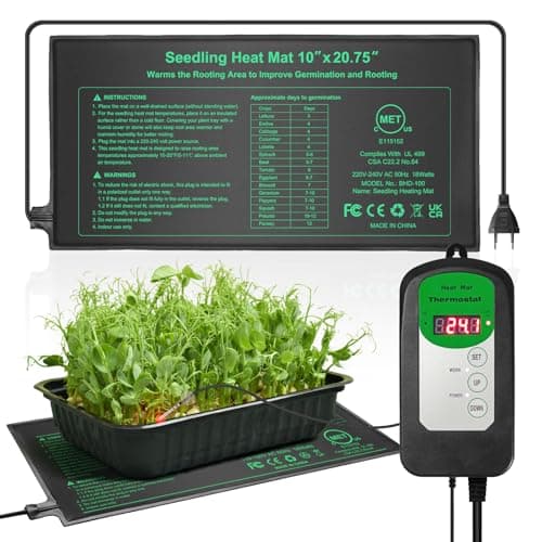 Bestio 10 in x 20.75 in Seedling Heat Mat, Waterproof Heat mats for Seed Starting, MET & UL Dual Certification Standard for Seeding, Greenhouse Growing