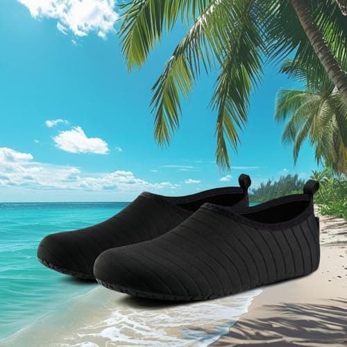 VIFUUR Water Sports Shoes Barefoot Quick-Dry Aqua Yoga Socks Slip-on for Men Women A Black 40-41