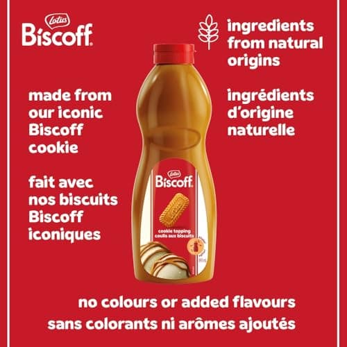 Lotus Biscoff Sweet Spread Topping bottle, Caramelized Cookie Flavour, 1L, Vegan, Nut Free, No Added Colours or Flavours — view 3