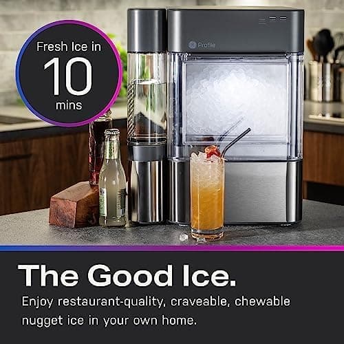 GE Profile Opal 2.0 XL with 1 Gallon Tank, Chewable Crunchable Countertop Nugget Ice Maker, Scoop included, 38 lbs in 24 hours, Pellet Ice Machine with WiFi & Smart Connected, Stainless Steel — view 11