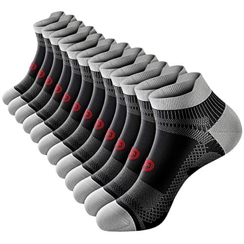 PAPLUS Ankle Compression Socks Women and Men 2/4/6 Pairs, Low Cut Compression Running Socks Men with Ankle Support