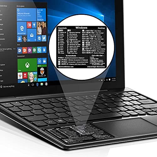 Synerlogic Windows PC Reference Keyboard Shortcut Sticker | Vinyl, Laminated Windows Shortcut Sticker for PC Laptop or Desktop | Shortcuts Cheat Sheet (Black/Small) — view 2