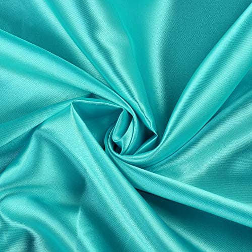 MDS Satin Fabric 5 Yards, 44" Wide, Silky Smooth Charmeuse Sateen Cloth for Wedding Arch Drapery Panel Backdrop Party Event Banquet Home Decoration Curtain Crafts DIY Sewing Costume - Teal — view 8
