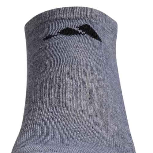 adidas Men's Athletic Cushioned No Show Socks (6 Pairs) Durable & Comfortable, Heather Grey/Black, M — view 3