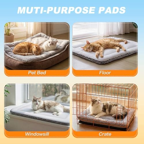 Cat Cooling Mat, Self Warming Cat Bed, Reversible Warm & Cooling Cat Bed, Winter Warm Cat Pad & Summer Cooling Cat Mat for Kittens & Small Dogs, Perfect for Crates, Beds & Sofas, Gray, 18" x 24" — view 5