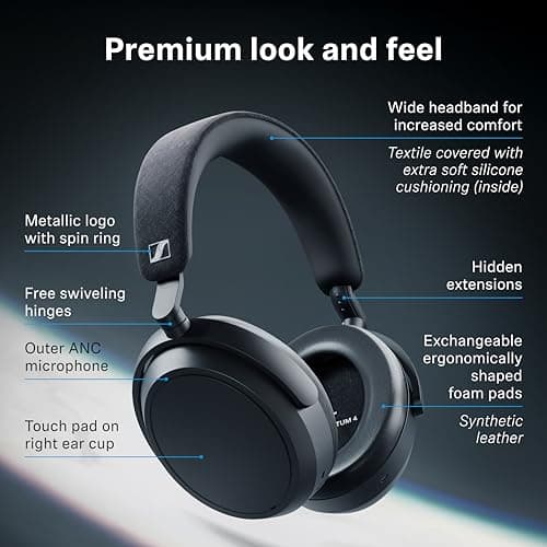 Sennheiser Momentum 4 Wireless Headphones, Bluetooth, ANC, 60h Battery — view 8