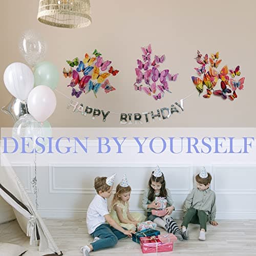 OPSEAM Butterfly Wall Décor 72 PCS, 3D Butterflies Stickers for Party Decorations with Magnets(Colorful, 72) — view 2