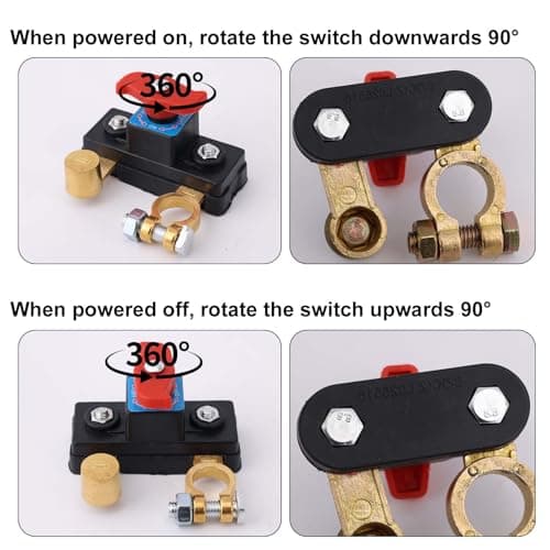 Car Battery Cut Off Switch, Pure Copper High Conductivity Battery Disconnect Switch Stable Transmission for Car Truck Boat RV — view 4