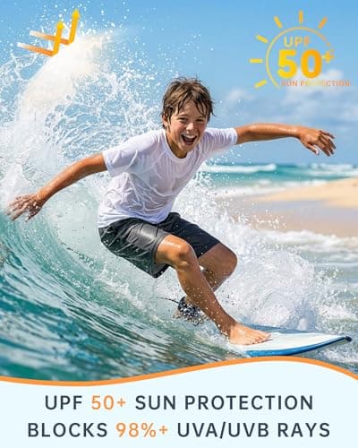 Toddler Boys Swim Shirts Rash Guard Kids UPF 50+ Quick Dry Short Sleeve — view 2