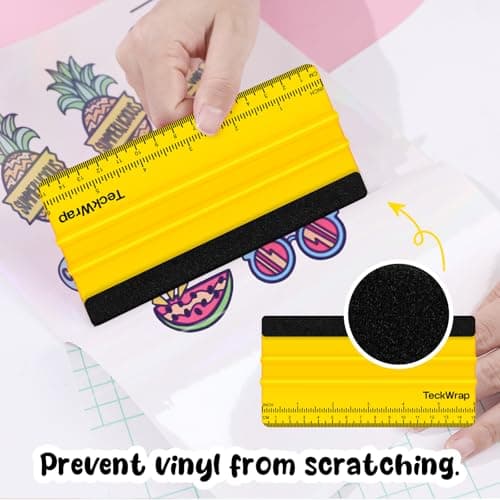 TECKWRAP Felt Squeegee Scraper Tool for Vinyl, Yellow, 6"x2.9" — view 4