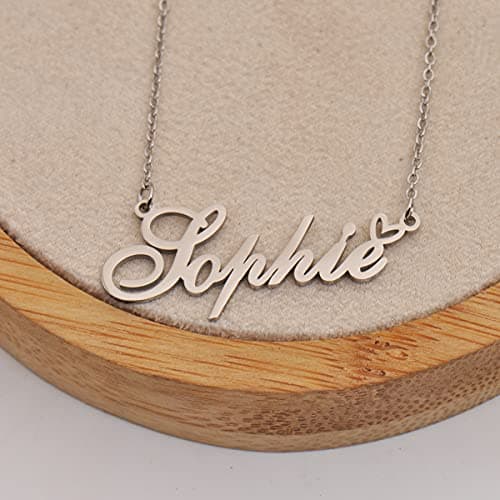HUAN XUN Lilly Name Necklace with Heart Pendant Jewelry for Christmas — view 2