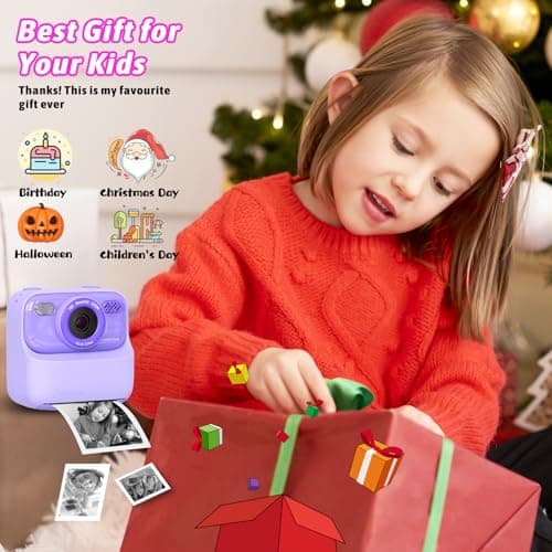 Upgrade Kids Camera Instant Print for Boys and Girls, 1080P HD Dual-Lens Selfie Digital Camera with Print Paper & 32G Card, Christmas Birthday Gifts Toys for Toddler and Teenagers Age 3-16 Years Old — view 5