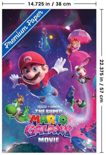 Nintendo The Super Mario Galaxy Movie (2026) - Key Art Wall Poster, 22.4L" x 14.7W", Premium Unframed Version — view 2