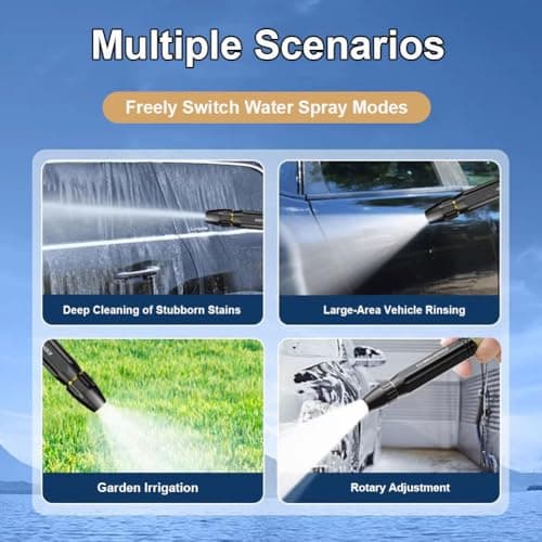Heavy Duty Adjustable Twist Hose Nozzle Jet Sweeper Nozzle, Powerful High-Pressure Home Car Wash & Garden Sprayer, Home High Pressure Car Wash Water Gun, for Car, Garden Cleaning (1Pcs) — view 4