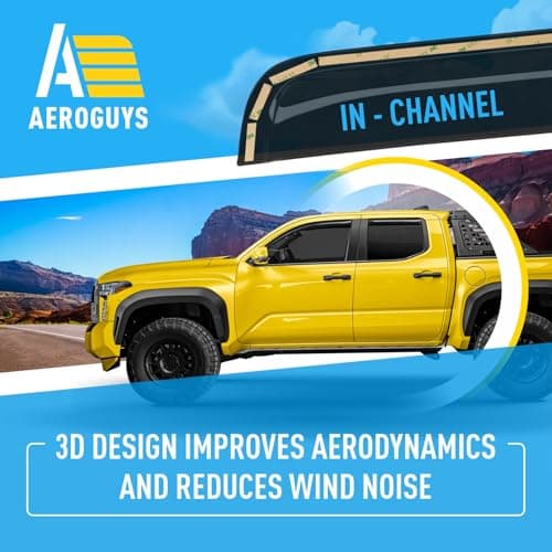 Extra Durable Window Deflectors in-Channel Window Visors Rain Guards Fit for Toyota Tacoma Double Cab 2024-2026, Sun Visors, Wind Vent for Shades, Exterior Car Accessories - 4 pcs. AG0941 — view 4