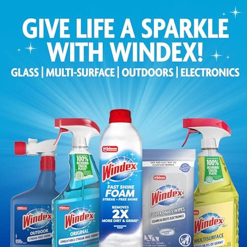 Windex Glass and Window Cleaner Spray Bottle, Packaging Designed to Prevent Leakage and Breaking, Surface Cleaning Spray, Original Blue Scent, 23 Fl Oz — view 8