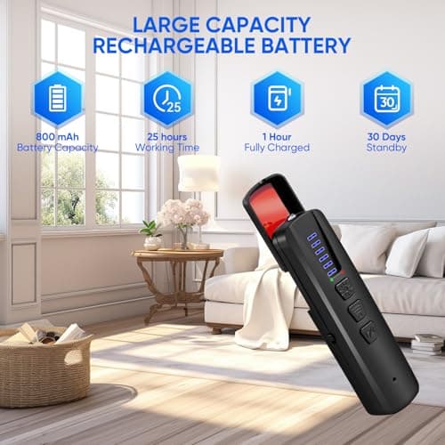 AI Hidden Camera Detector, Anti-Spy Camera Finder RF Signal & WiFi Scanner Hidden Devices Detector for GPS Trackers, 4 Modes for Hotel, Bathroom, Office, Car Travel Security (Black) — view 3
