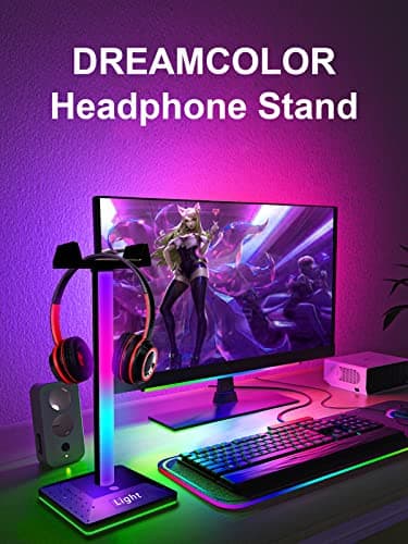 GIPOYENT RGB Gaming Headphone Stand Lights, RGB Gaming Stand Light for Desktop PC Gaming Headset Accessories, Best Gift for Husband, Kids, Boyfriend