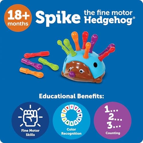 Learning Resources Spike The Fine Motor Hedgehog - Toddler Montessori Toys, Stacking Shape, Gifts For Boys And Girls, Sorting And Matching Skill Activities, Educational Games, Kindergarten — view 5