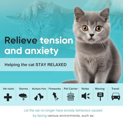 Calming Collar for Cats 6 Pack Cat Calming Pheromones Collar Stress and Anxiety Relief for 30 Days Pheromone Collars Adjustable Calm Care Products Anti Aggression Stop Meowing Relaxer for Cats in Heat — view 3
