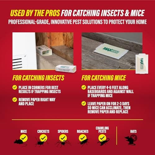 Catchmaster Max-Catch Mouse & Insect Glue Trap 36pk, Mouse Traps Indoor for Home, Sticky Pest Control Adhesive Tray for Catching Bugs, Bulk Classic Glue Boards — view 3