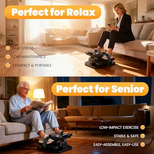 Yagud Under Desk Elliptical Machine, Elliptical Leg Exerciser as Seen on TV for Senior with Remote Control, Portable Quiet Electric Seated Pedal and 12 Adjustable Speed, Black — view 5